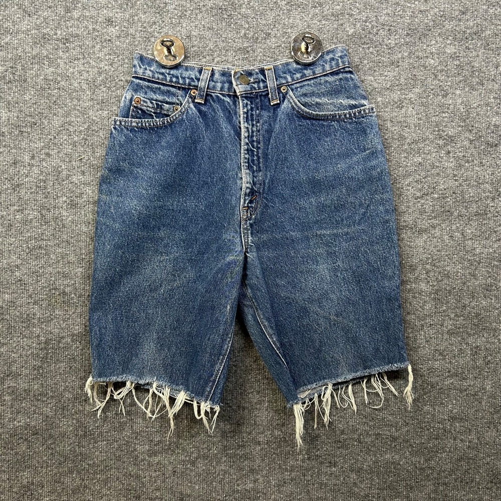 Vintage Levi's Cut Off Shorts Men's Blue Denim High Rise Classic Zip Fly - W28